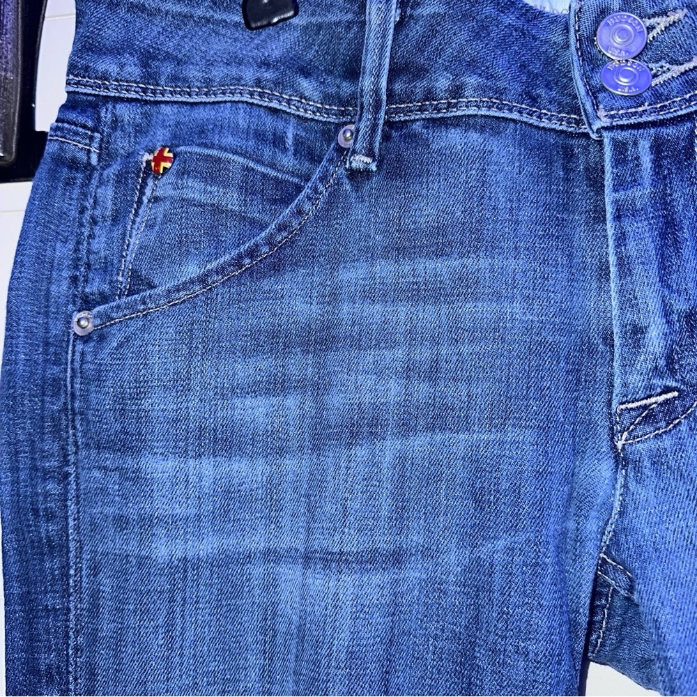 Hudson Signature Bootcut Jeans Womens 28 Blue Excellent Medium Wash Flap Pocket - Picture 4 of 10